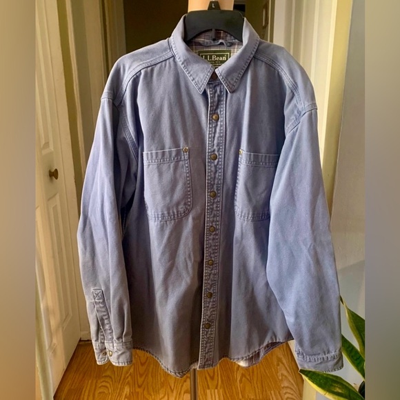 Vintage LL Bean Mens Utility Jacket Flannel Lined Hispter Fall Jackets L - Picture 1 of 12